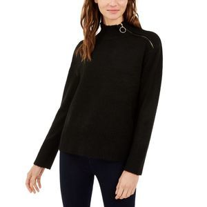 INC International Concepts Women's Side Zip Up Sweater Black Size X-Small